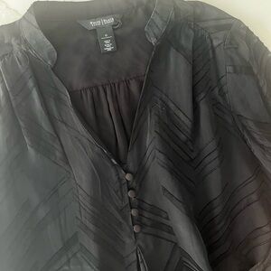 White House Black Market Silk Blouse Black size 12